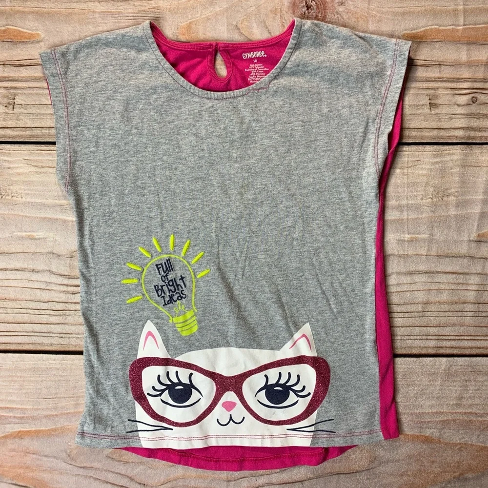 Gymboree Bright Ideas smart cat tee size 10‎